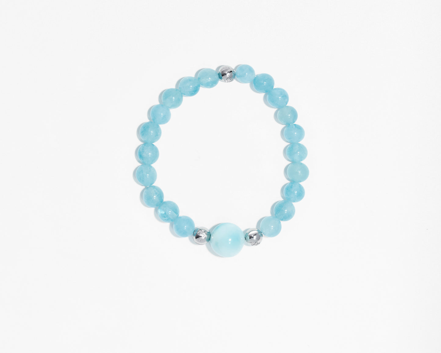 NAMKHA 天空|海紋石x海藍寶 |彈力繩設計