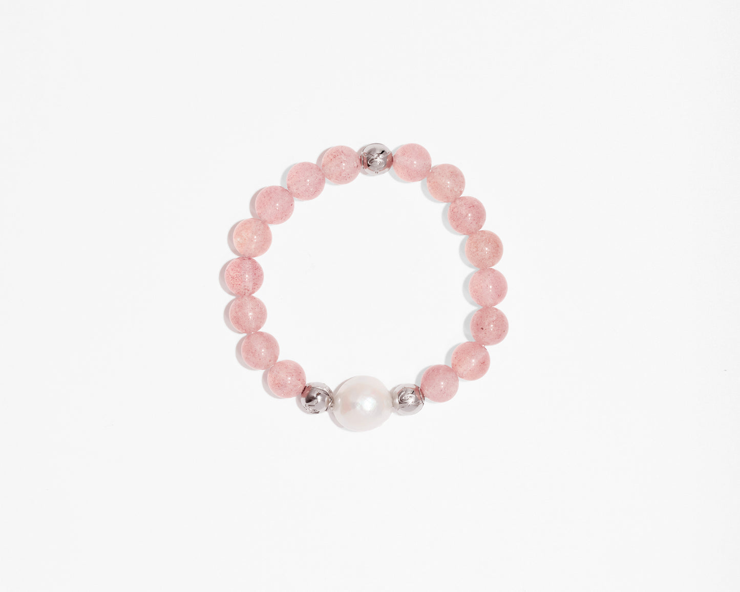 NYIMA（太陽）｜珍珠x草莓晶 ｜彈力繩設計