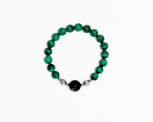 CHU（水）｜金曜石x孔雀石 ｜磁扣設計