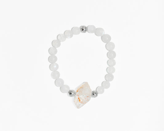 白水晶閃靈隨形x藍月光 ｜彈力繩設計