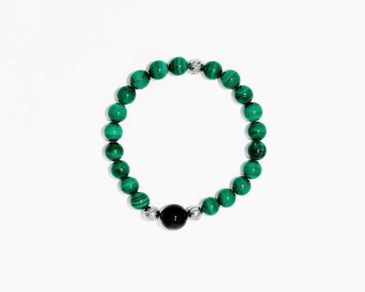 CHU（水）｜金曜石x孔雀石 ｜彈力繩設計