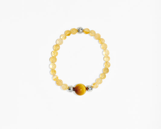 SA 大地 ｜金虎眼x黃水晶｜彈力繩設計