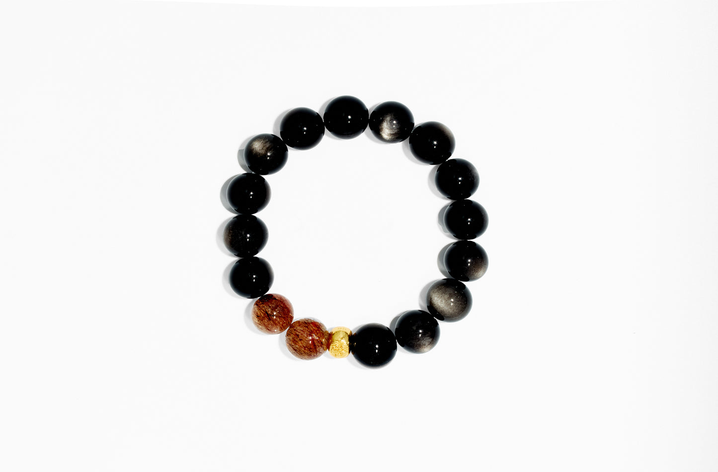 黑曜石超七手串 ｜彈力繩設計