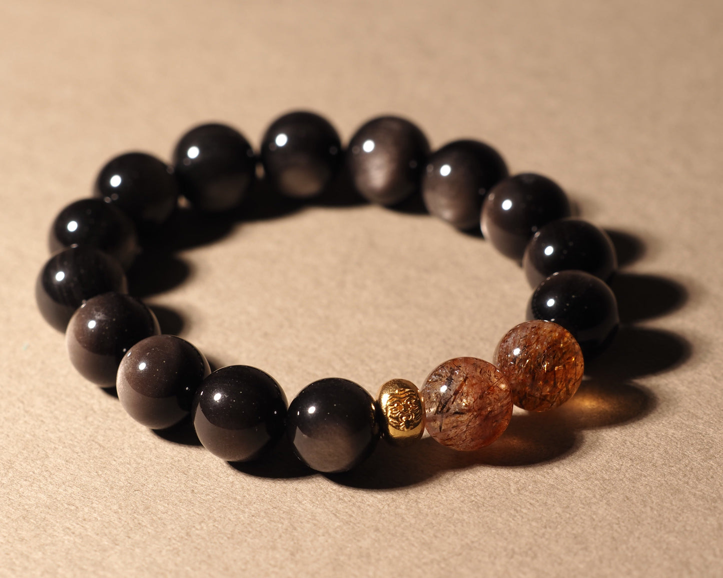 黑曜石超七手串 ｜彈力繩設計