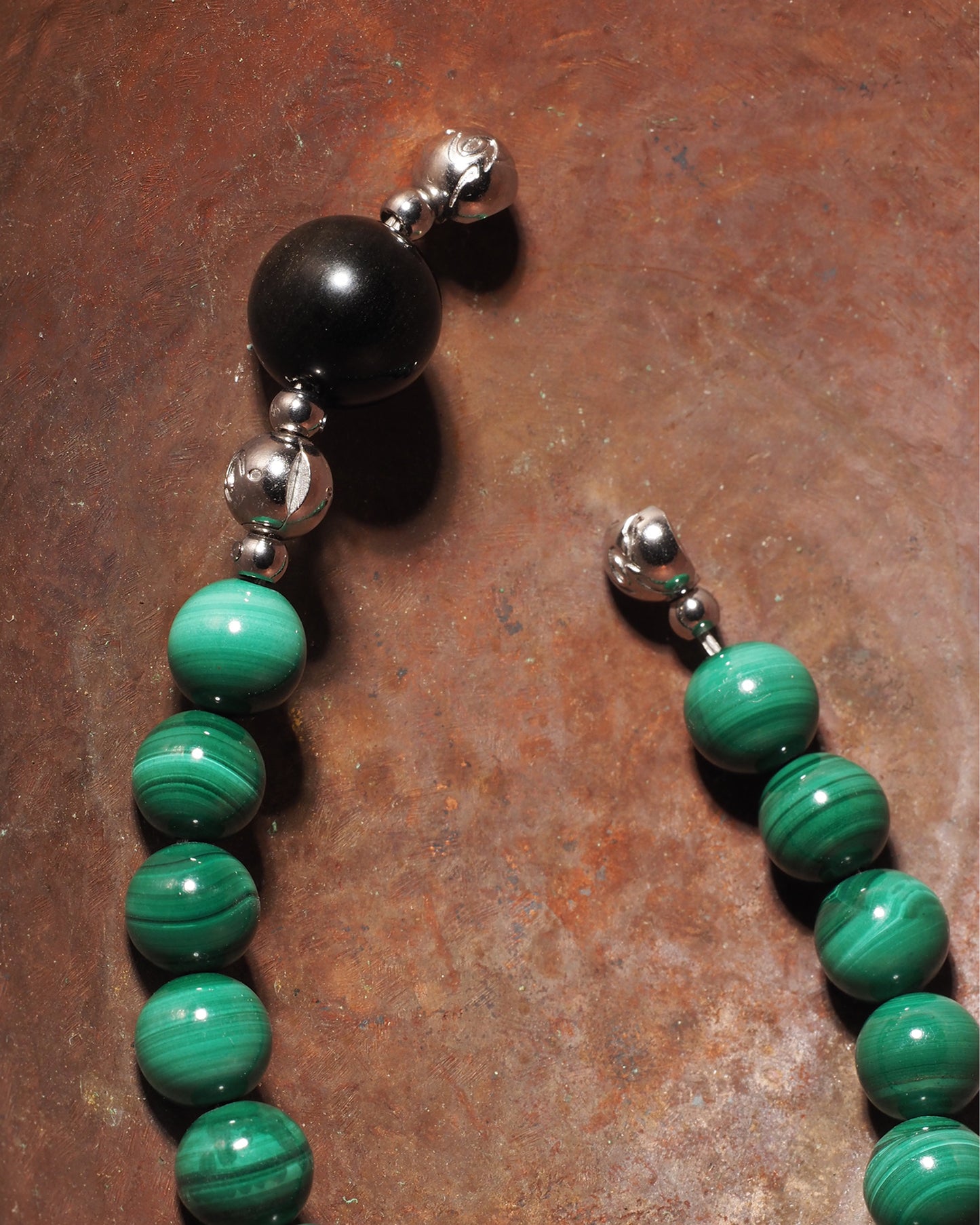 CHU（水）｜金曜石x孔雀石 ｜磁扣設計