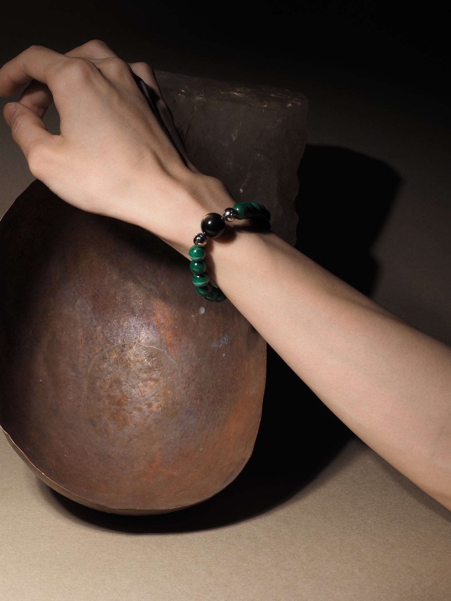 CHU（水）｜金曜石x孔雀石 ｜磁扣設計